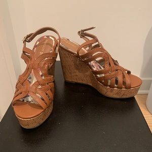 Brand new Tan wedges